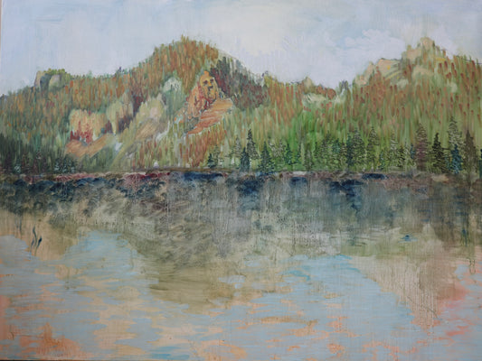 Mowich Lake Sunset, 48 x 35 in