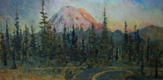 Tipsoo Lake sunset, 24 x 48 in