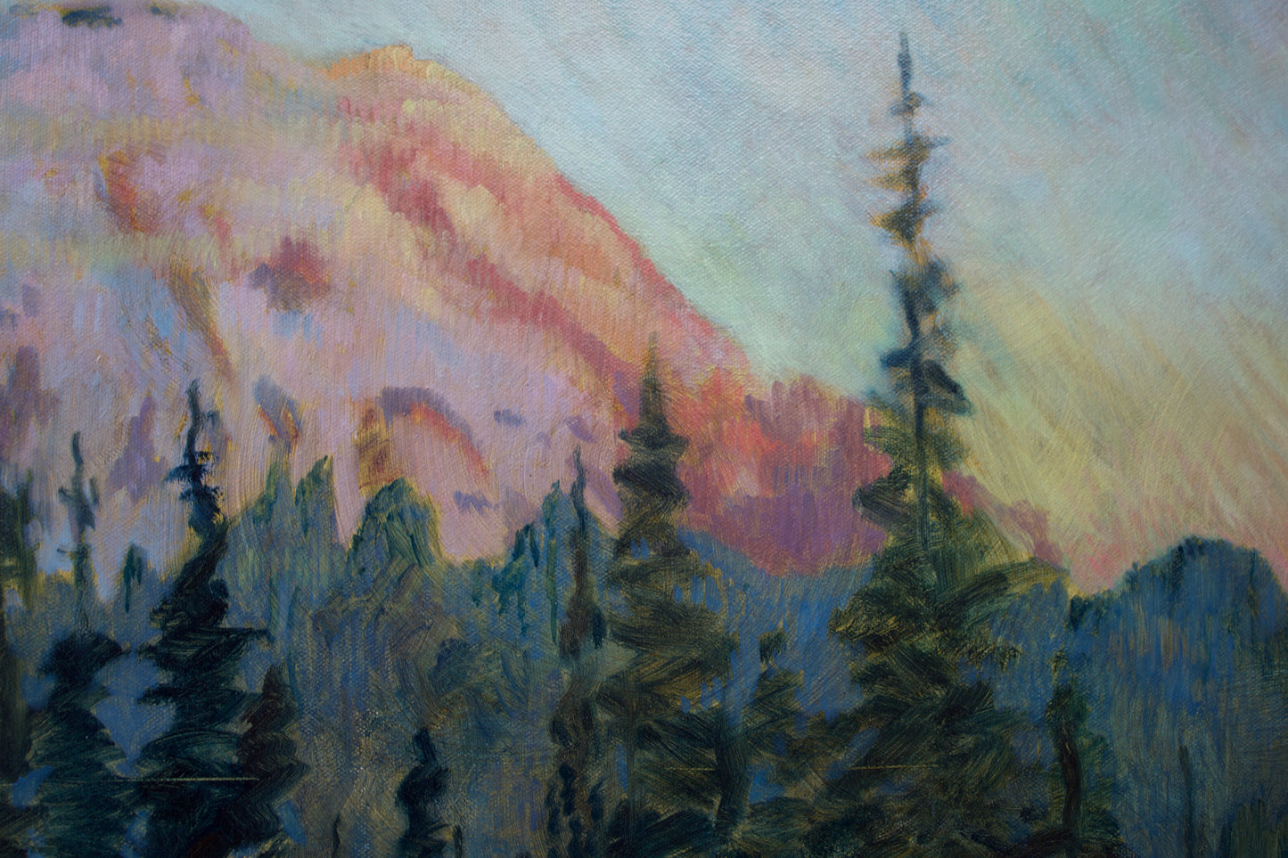 Tipsoo Lake sunset, 24 x 48 in