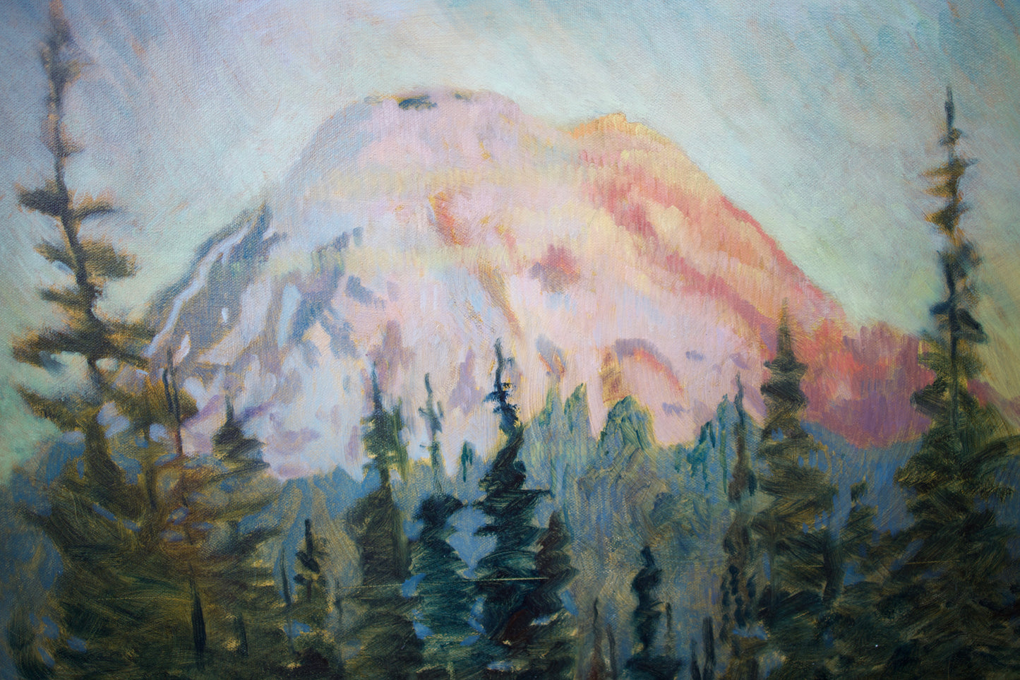 Tipsoo Lake sunset, 24 x 48 in