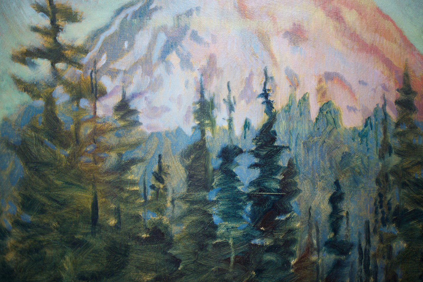 Tipsoo Lake sunset, 24 x 48 in